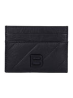 Balenciaga Crush Leather Card Wallet Black