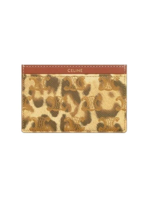 CELINE Triomphe Canvas Leopard Print Card Wallet Leopard