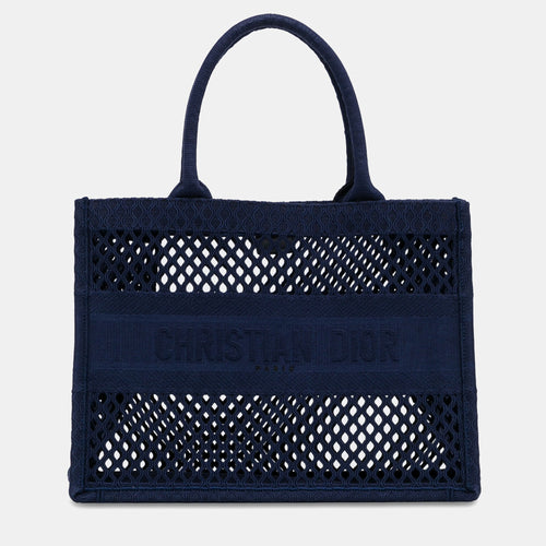 Dior Blue Medium Mesh Book Tote Bag
