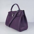 Hermes Kelly 32cm Togo Leather Handbag 6108 Purple Silve