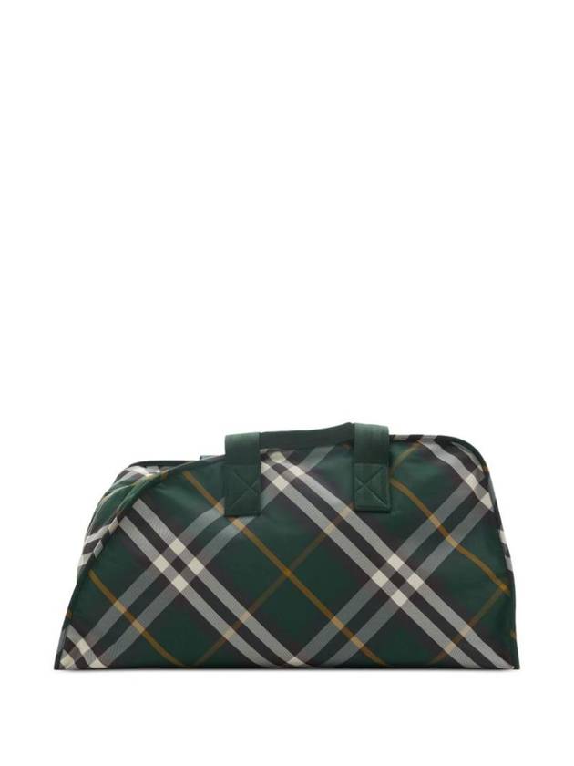 Burberry Shield Check Pattern Large Duffel Bag Green