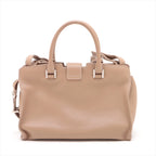 Saint Laurent Cabus Leather 2WAY Handbag Beige 424868