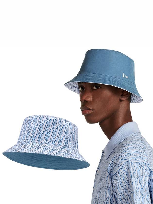 Reversible Oblique Bucket Hat Blue Dior