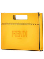 Fendi Roma logo mini shopper tote bag yellow