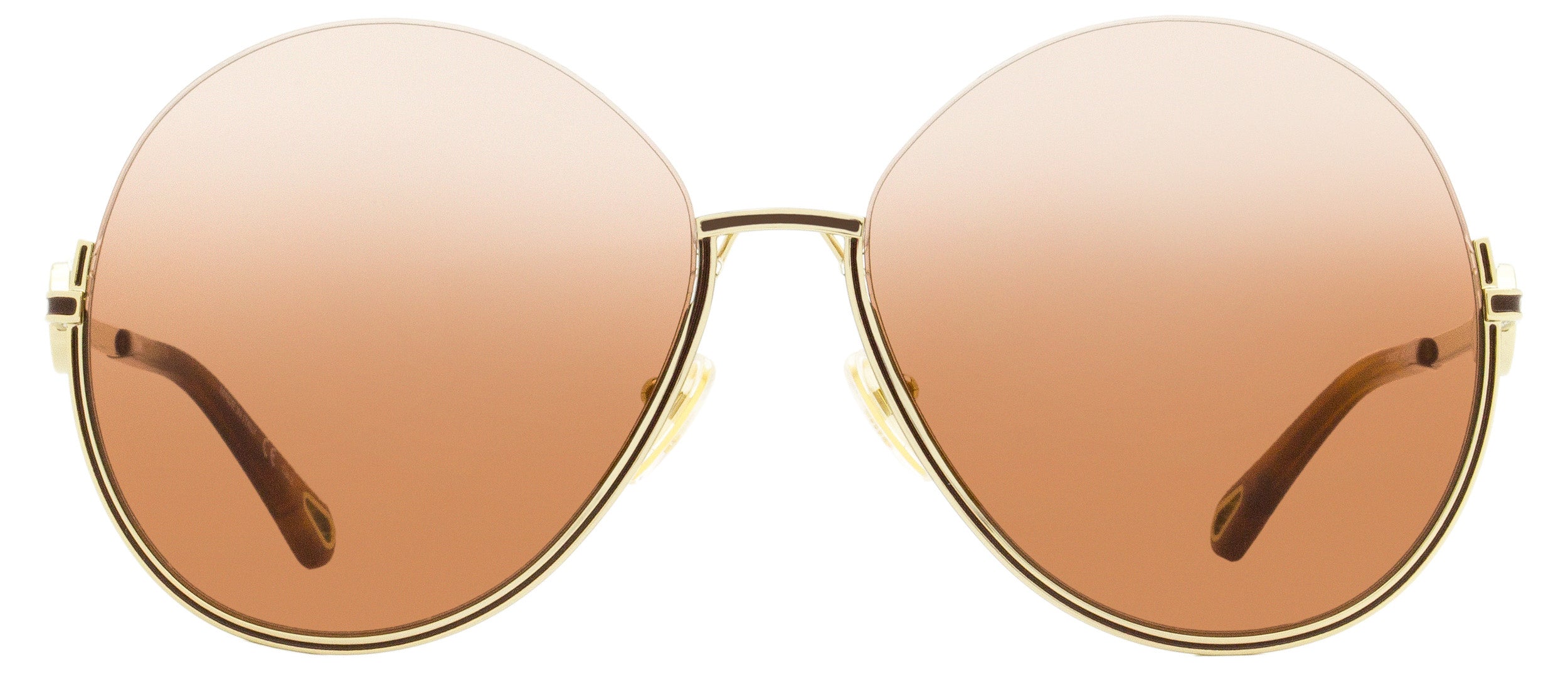 Chloe Women's Round Sunglasses CH0067S 002 Gold/Havana 61mm