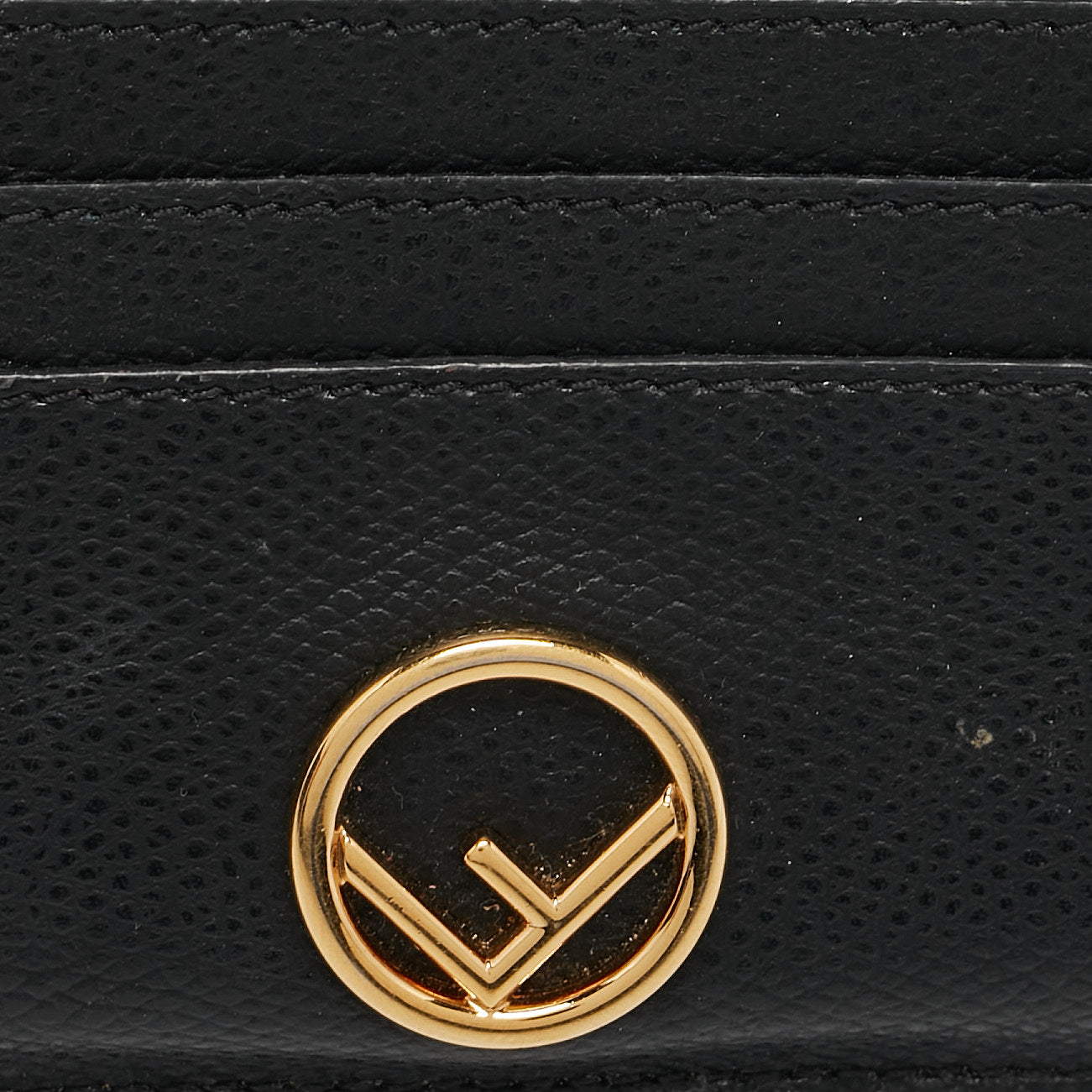 Fendi Black Leather F Is Fendi Card Holder
