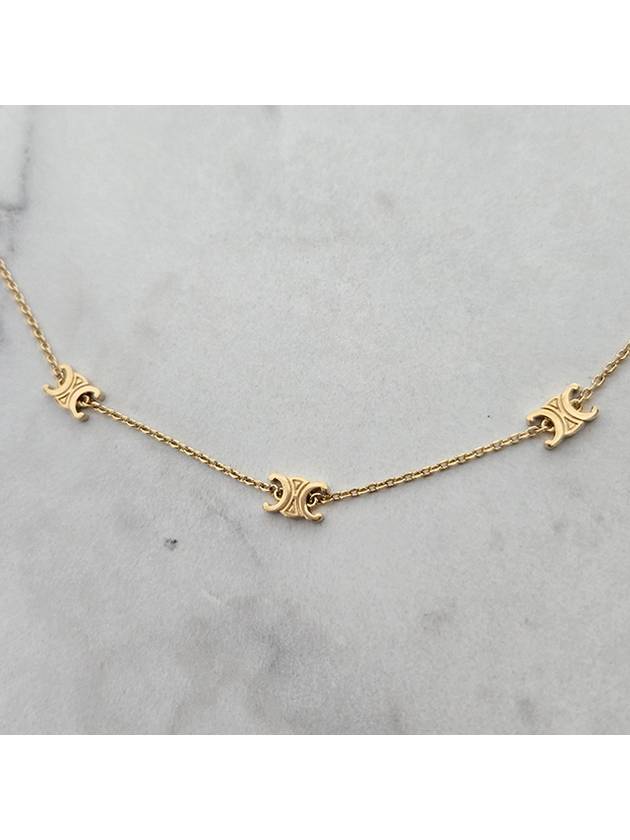 CELINE Triomphe Mini Brass Necklace Gold