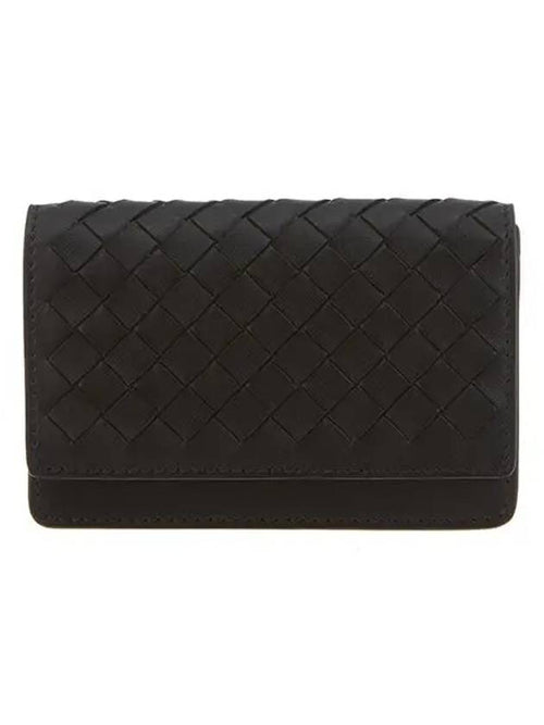 Bottega Veneta Intrecciato Leather Card Wallet Black