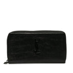Saint Laurent Long Wallet in Crocodile Black 529899