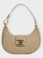 CELINE Ava Triomphe Smooth Calfskin Shoulder Bag Tan
