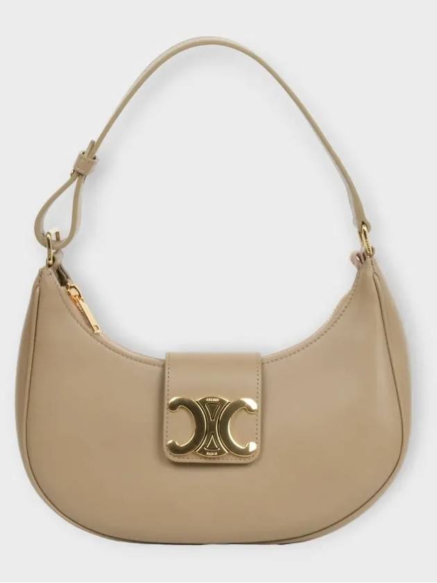 CELINE Ava Triomphe Smooth Calfskin Shoulder Bag Tan