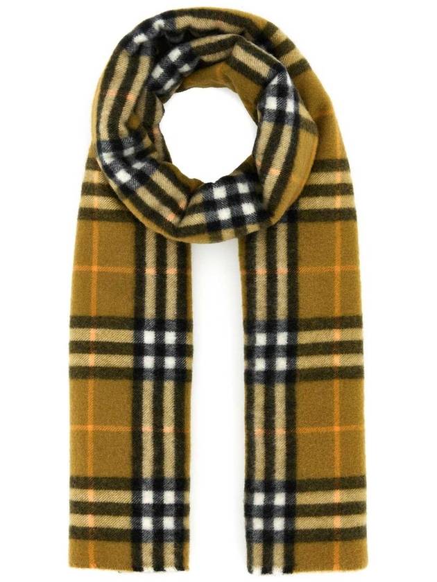 Burberry Happy Check Cashmere Scarf Oxide