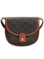 CELINE Besace Triomphe Canvas Cross Bag Tan