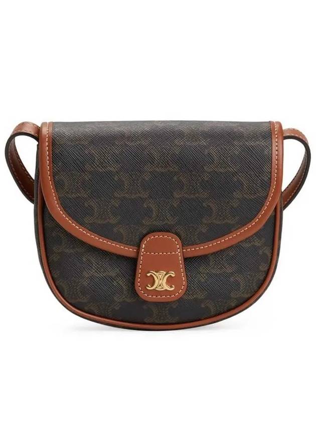 CELINE Besace Triomphe Canvas Cross Bag Tan