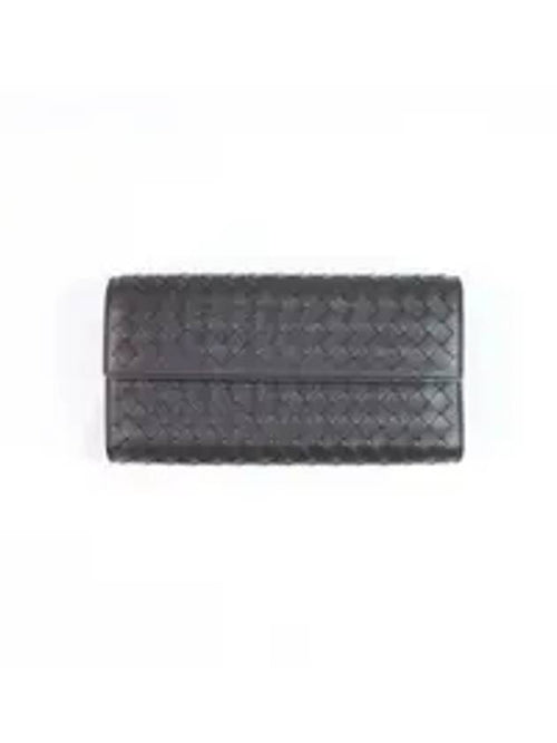 Bottega Veneta Intrecciato Continental Long Wallet Brown