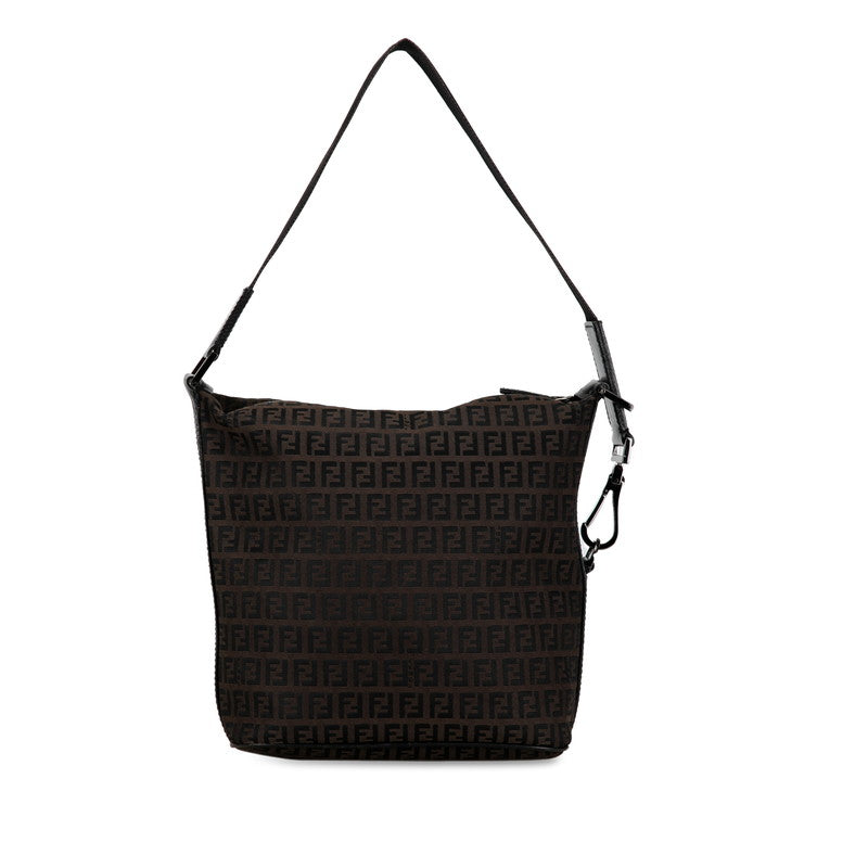 Fendi Zukiano One-Shoulder Bag Handbag Brown Canvas Leather  Fendi