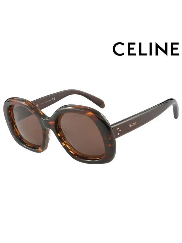 CELINE Eyewear Logo Acetate Sunglasses Tortoise Havana