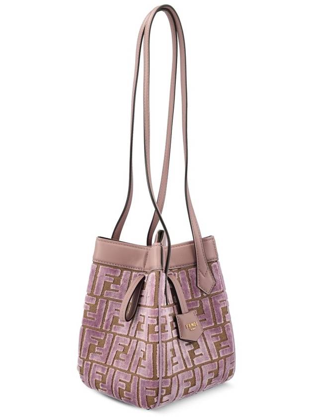Fendi Origami FF Jacquard Velvet Shoulder Bag Pink