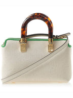 Fendi By The Way Small Canvas Tote Bag Green White