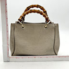 Gucci Metallic Gold Leather Mini Bamboo Tote LA2331