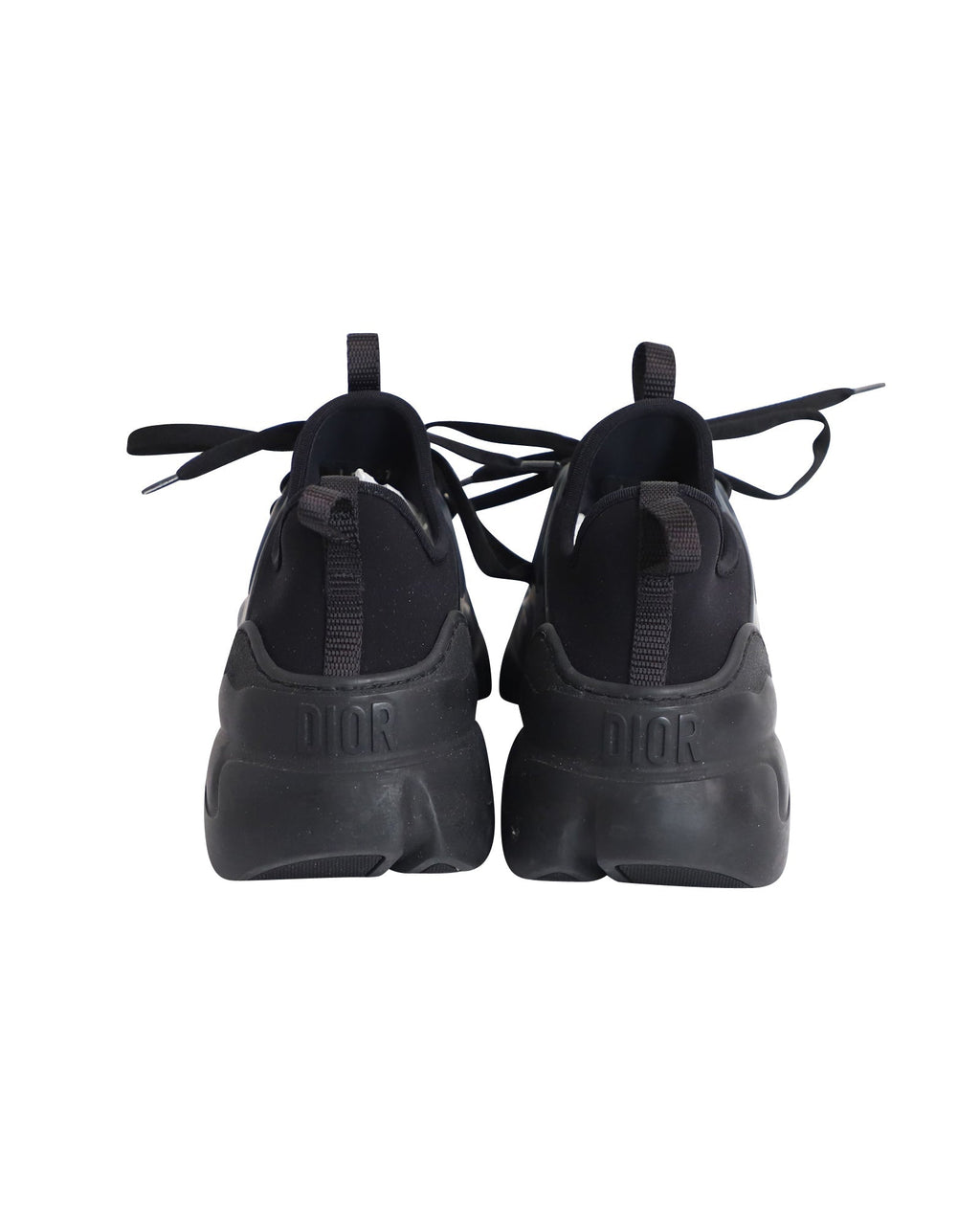Dior D-Connect Sneakers in Black Leather and Neoprene