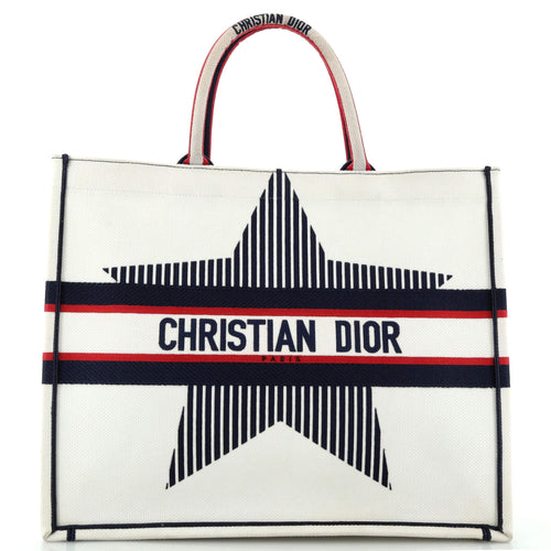 Dior Dioralps Book Tote Embroidered Canvas Large