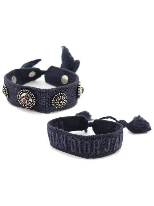 Logo Knot Bracelet Set Navy Dior