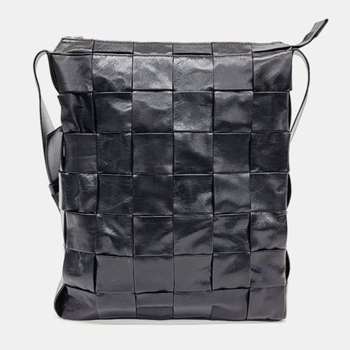 Bottega Veneta Black Intrecciato Leather Cassette Shoulder Bag