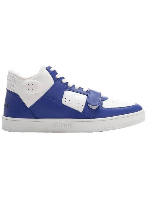 CELINE Velcro CT 02 Mid Top Sneakers Optic White Blue