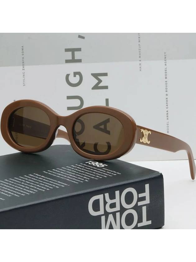 CELINE Eyewear Triomphe Logo Temple Sunglasses Brown