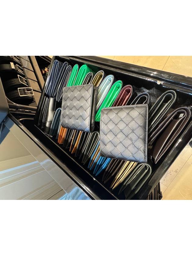 Bottega Veneta Intrecciato Bifold Half Wallet Black