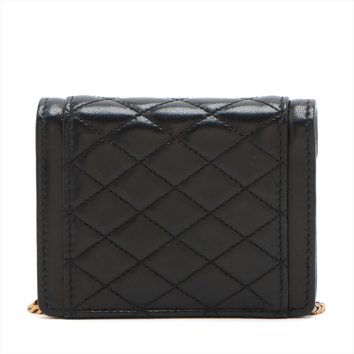 Saint Laurent Mini Envelope Chain Shoulder Bag in Leather Black 685612