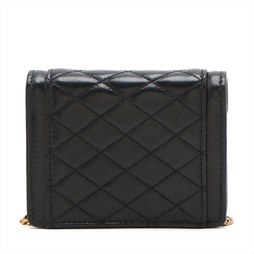 Saint Laurent Mini Envelope Chain Shoulder Bag in Leather Black 685612
