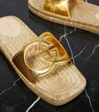 Gucci Leather Sandal Gold
