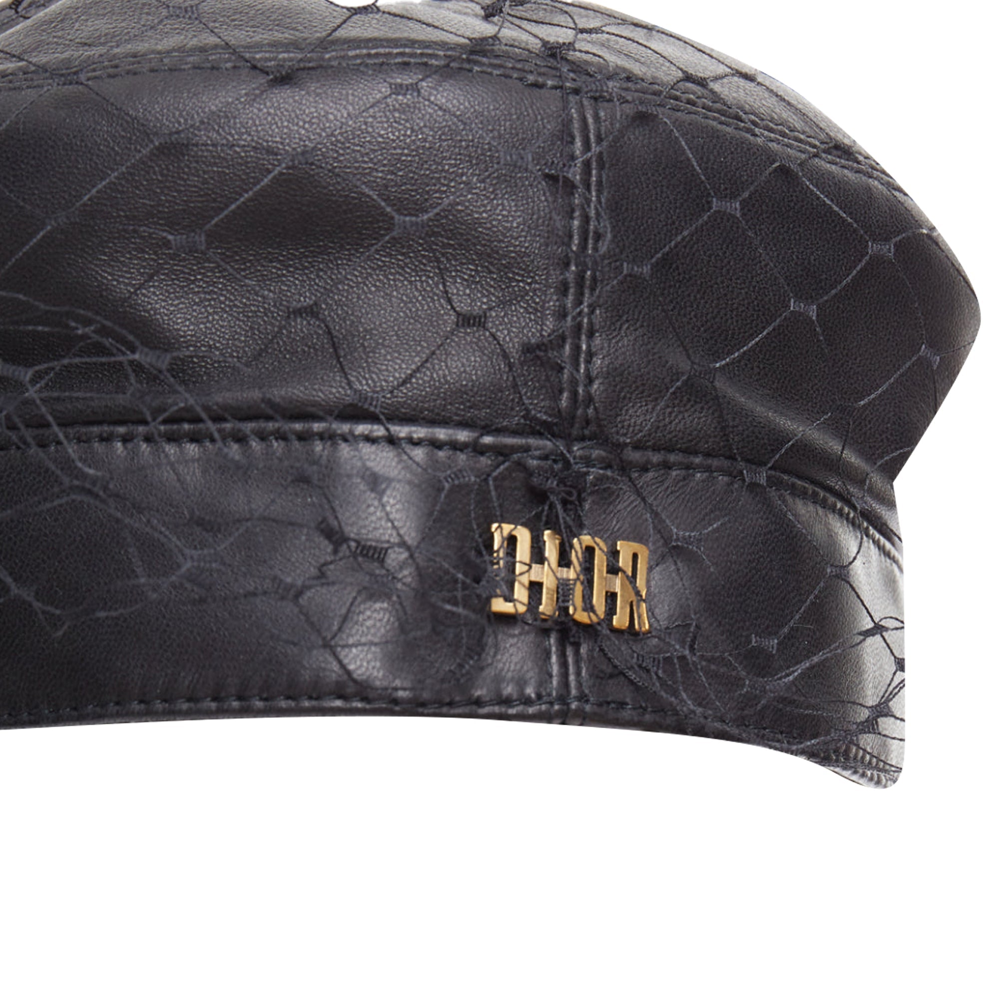 Dior Arty soft leather mesh veil CD bee lined newsboy hat