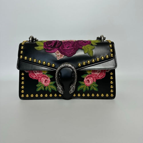 Gucci Dionysus Shoulder Bag Flower Embroidered Black - NG102614