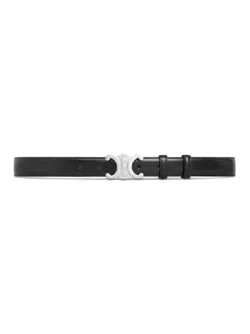 CELINE Triomphe Taurillon Medium Leather Belt Black