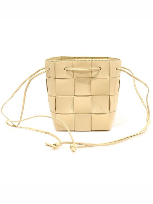 Bottega Veneta 680218 Porridge Intrecciato Weaving Small Cassette Crossbody Bucket Crossbag