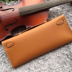 Hermes Brown Handcrafted Kelly Cut Clutch