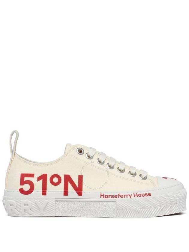 Burberry Coordinate Print Cotton Low Top Sneakers Ivory