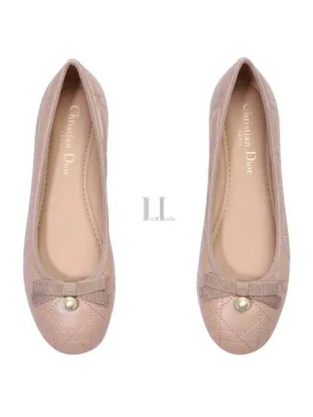 Quilted Cannage Calfskin Ballerina Flat Pink Dior