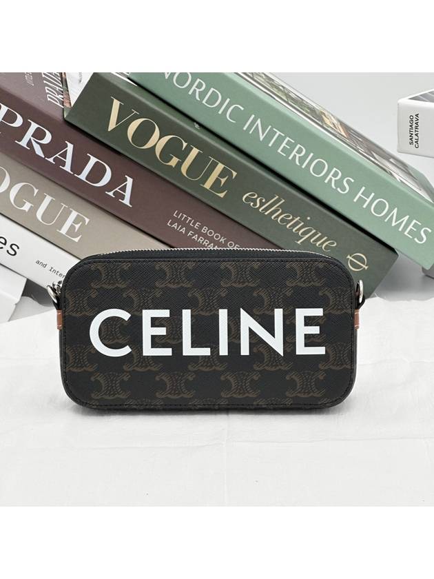 CELINE Triomphe Canvas Horizontal Pouch Cross Bag Brown