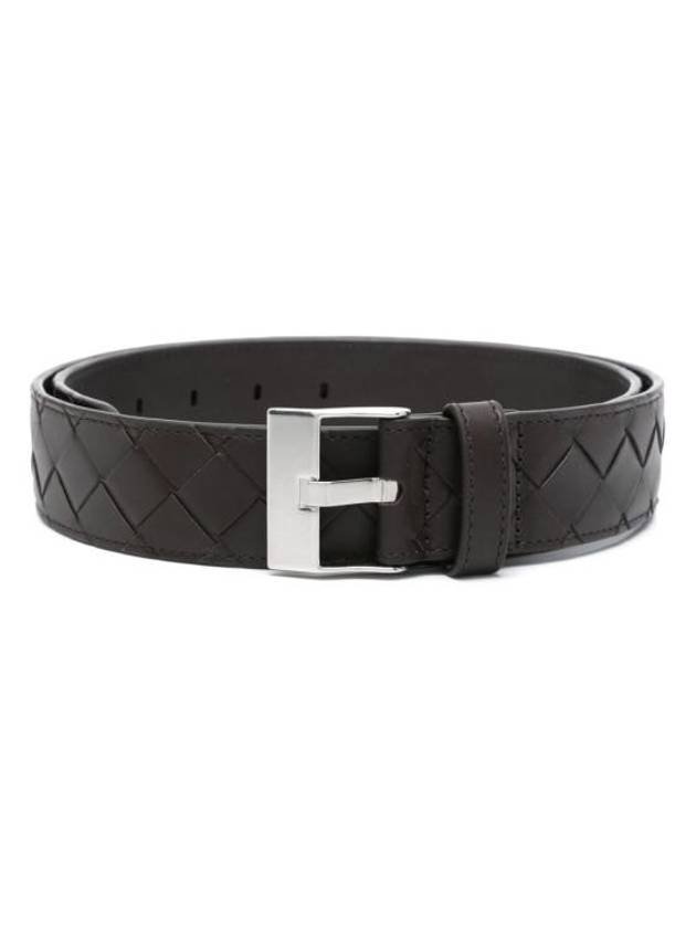 Bottega Veneta Watch Buckle Leather Belt Black