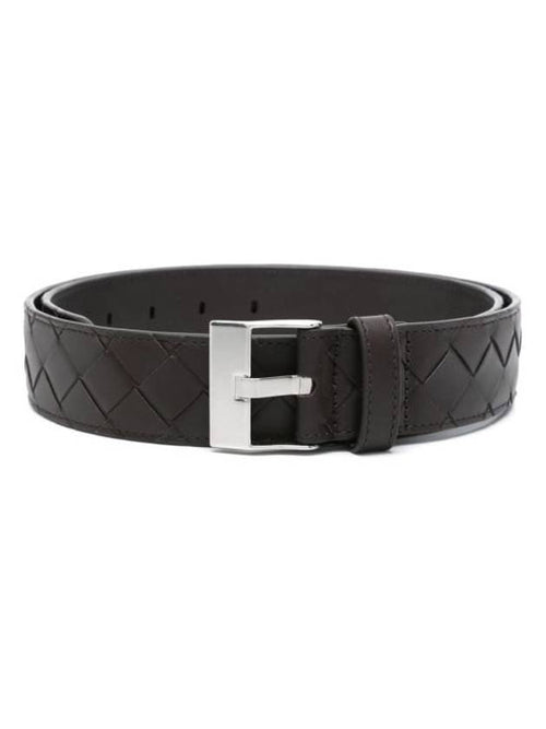 Bottega Veneta Watch Buckle Leather Belt Black