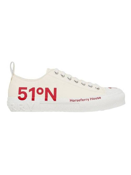 Burberry Coordinate Print Cotton Low Top Sneakers Ivory