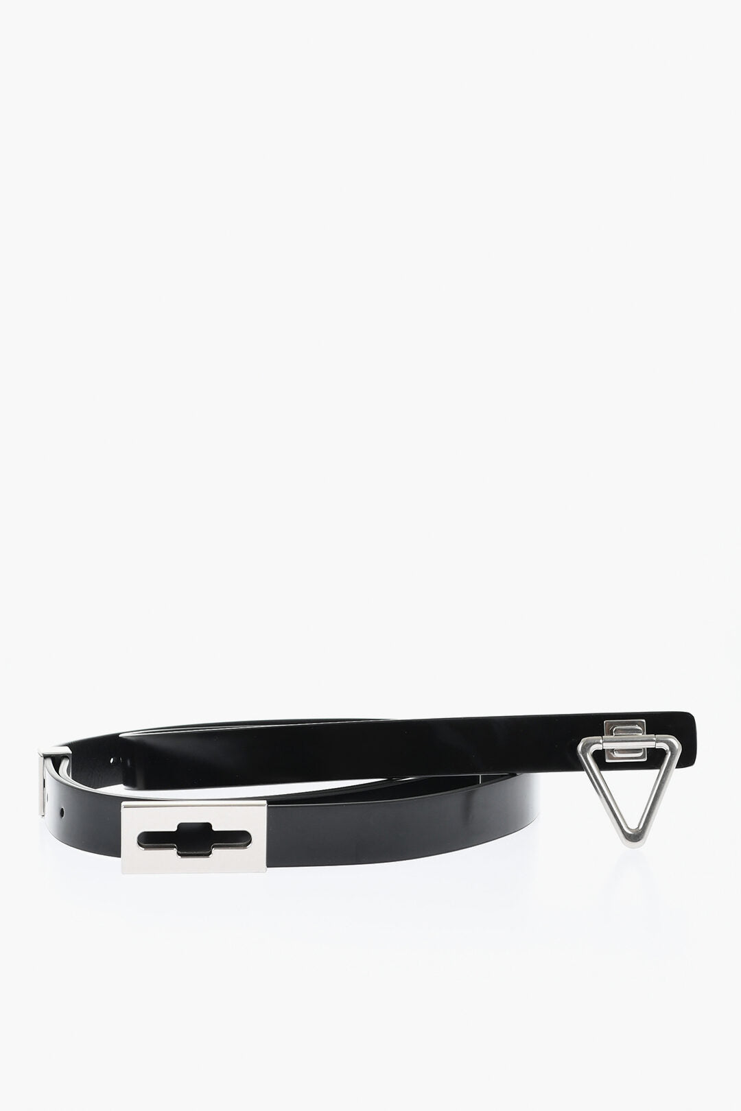 Bottega Veneta Brushed Leather Adjustable Belt with Triangle Buckle 20mm