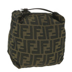 FENDI Zucca Canvas Pouch Black Brownbs10045