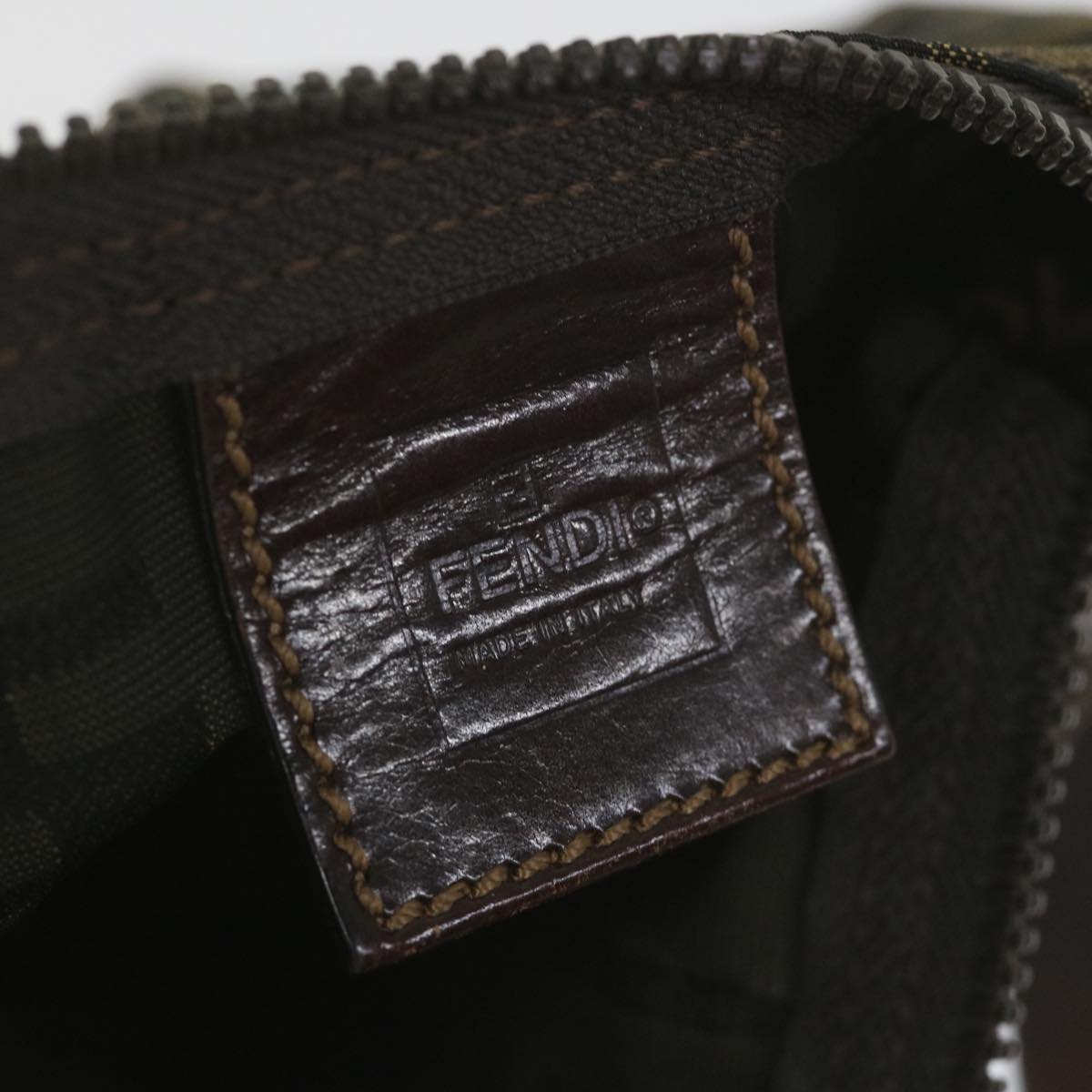 FENDI Zucca Canvas Pouch Black Brownbs10045