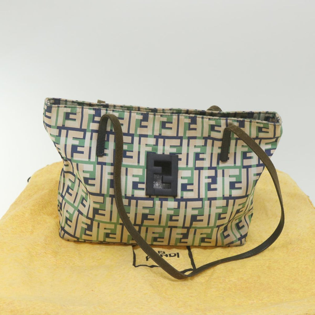 FENDI Zucca Canvas Tote Bag Greenbs10046