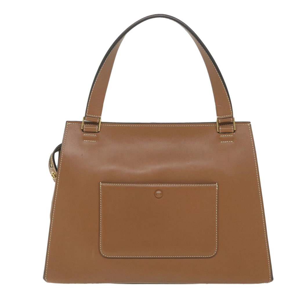 CELINE Edge Hand Bag Leather Brown  10092